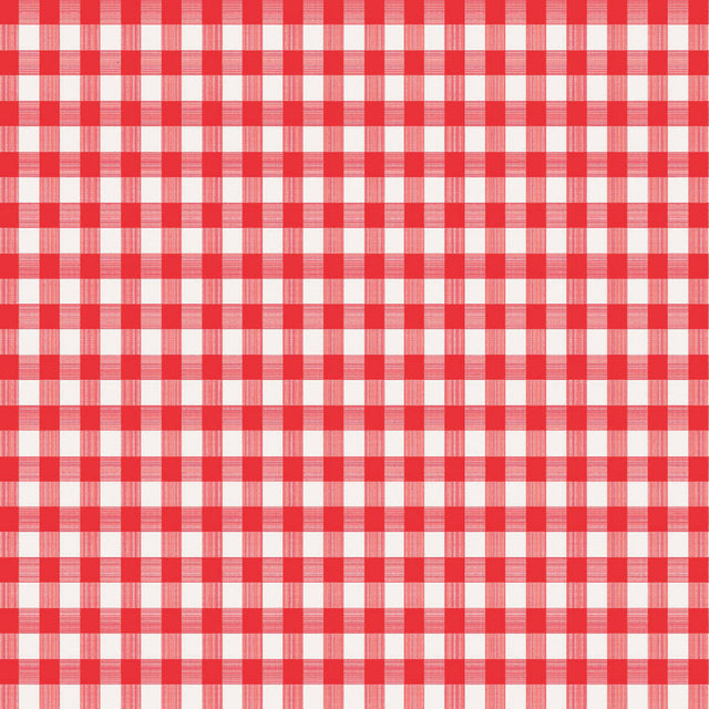 Magic Cover Red/White Checkered Vinyl Disposable Tablecloth 54 in. L X 54 in. W