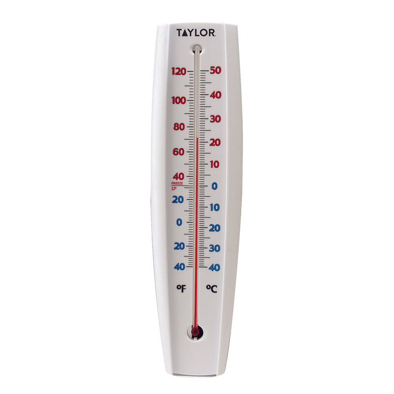 Taylor Jumbo Size Tube Thermometer Plastic White 14.75 in.