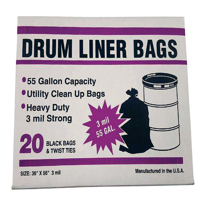 Primrose Plastics 55 gal Drum Liners Twist Tie 20 pk 3 mil