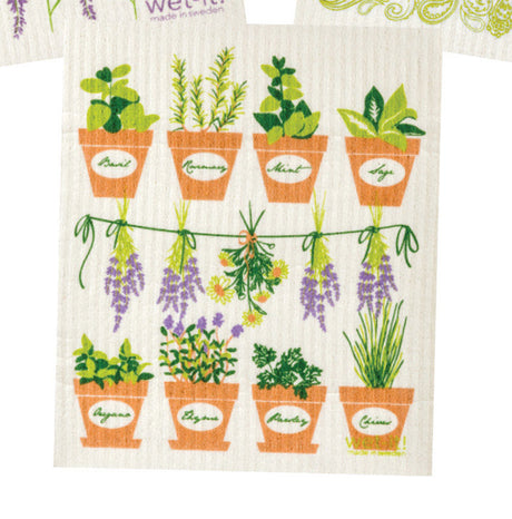 Wet-It! Multicolored Cotton Fresh Herbs Dish Cloth 1 pk