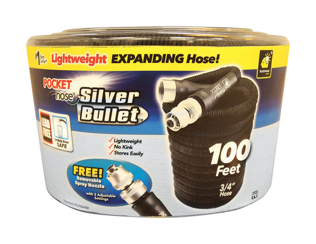 Pocket Hose Silver Bullet 3/4 in. D X 100 ft. L Expandable Lightweight Garden Hose