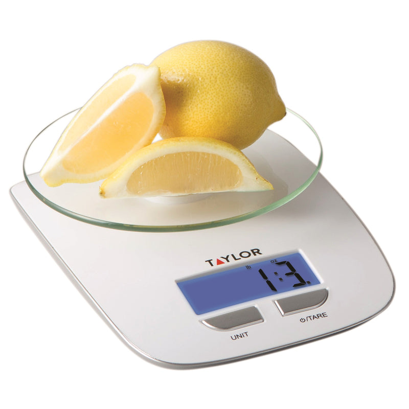 Taylor Silver/White Digital Kitchen Scale 11 lb