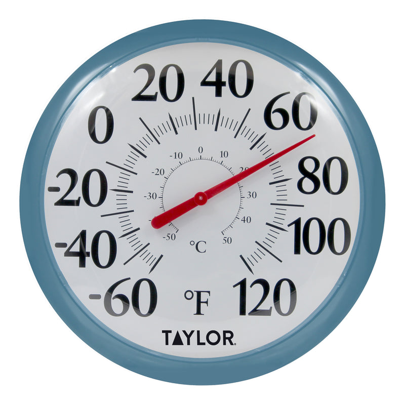 Taylor Big and Bold Bezel Dial Thermometer Plastic Teal 13.25 in.