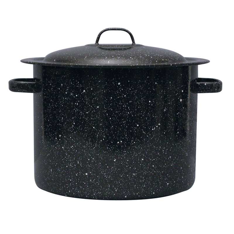 Granite Ware Porcelain Enamel Stockpot 15.5 qt Black