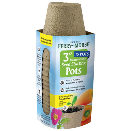 Ferry-Morse 15 Cells 3 in. H X 3 in. W X 3 in. L Seed Starting Peat Pot 15 pk