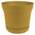 Bloem Saturn 10 in. D Polyresin Planter Yellow