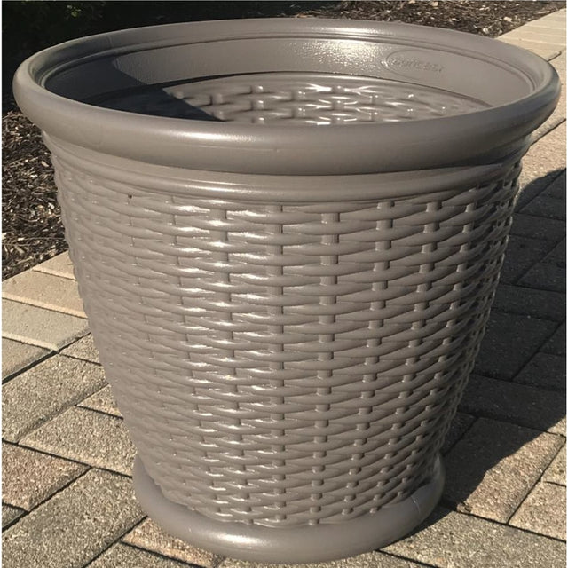 Suncast 15.75 in. H X 18 in. W X 18 in. D X 18 in. D Resin Chariton Planter Gray