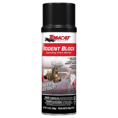 Tomcat Rodent Block Toxic Bitrex Pest Control Foam For Mice 12 oz