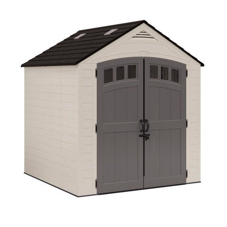 Suncast Cloverdale 7 ft. x 7 ft. Resin Horizontal Peak Storage Shed with Floor Kit