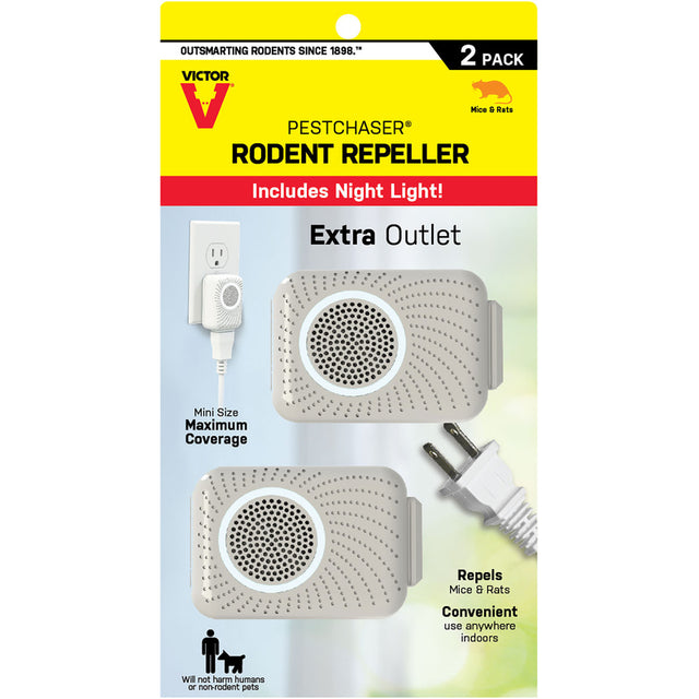 Victor PestChaser Plug-In Electronic Pest Repeller For Rodents 2 pk