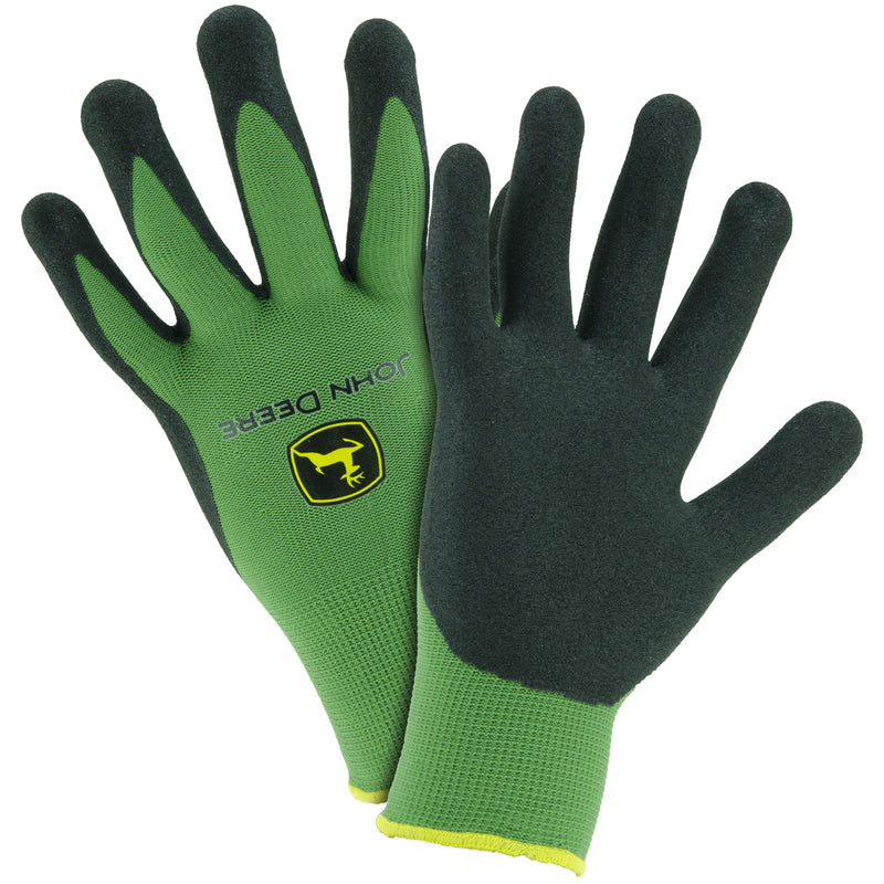 West Chester John Deere Unisex Foam Palm Dipped Gloves Black/Green L 1 pair