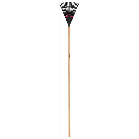 Truper Tru-Tough 54.5 in. 15 Tine Poly Shrub Rake Wood Handle