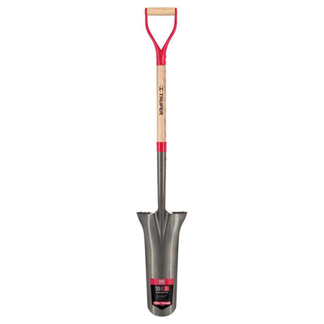 Truper Tru-Tough 48 in. Steel Round Drain Spade Wood Handle