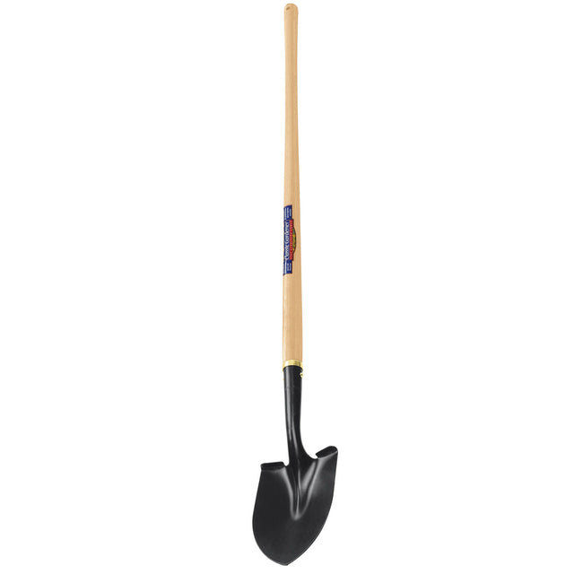 Truper Tru-Tough 54.25 in. Steel Round Garden Shovel Wood Handle