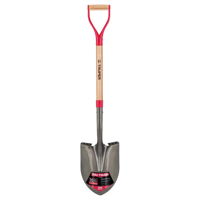 Truper Tru-Tough 41 in. Steel Round Digging Shovel Wood Handle