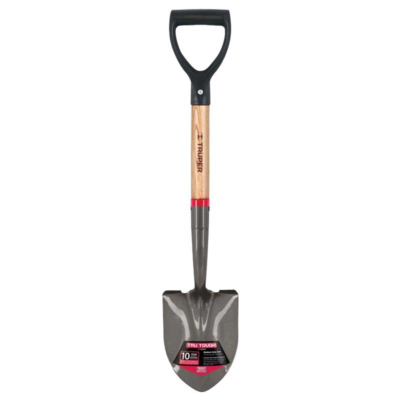 Truper Tru-Tough 27 in. Steel Round Utility Shovel Wood Handle