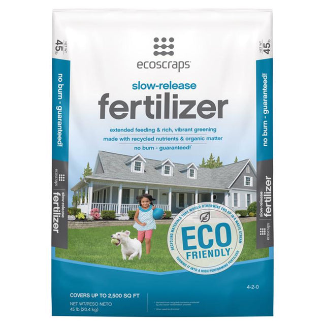 EcoScraps Slow-Release Nitrogen Lawn Fertilizer For All Grasses 2500 sq ft