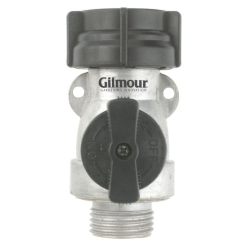 Gilmour 6 in. Aluminum Threaded 2 Male/1 Female Single Shut-Off Valve