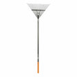 Fiskars Pro 66.25 in. 25 Tine Steel Leaf Rake Aluminum Handle