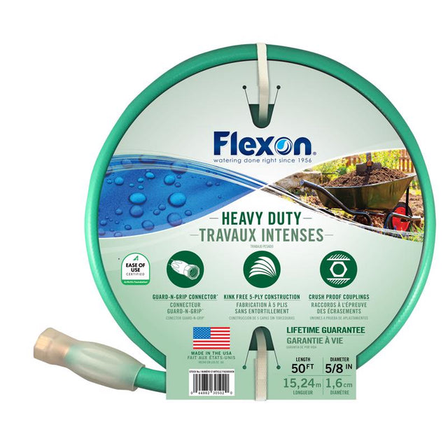 Flexon 5/8 in. D X 50 ft. L Heavy Duty Garden Hose