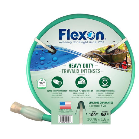 Flexon 5/8 in. D X 100 ft. L Heavy Duty Garden Hose