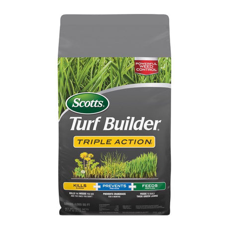 Scotts Turf Builder Triple Action Weed & Feed Lawn Fertilizer For Multiple Grass Types 4000 sq ft