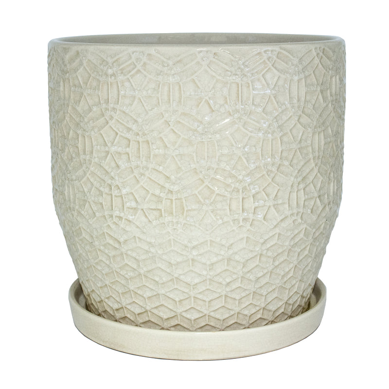 Trendspot Rivage 12 in. H X 12 in. W X 12 in. D X 12 in. D Ceramic Planter White