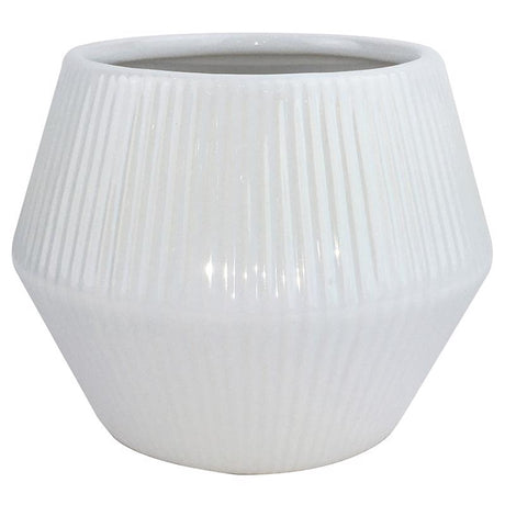 Trendspot Rena 6.5 in. H X 8 in. W X 8 in. D X 8 in. D Ceramic Planter White