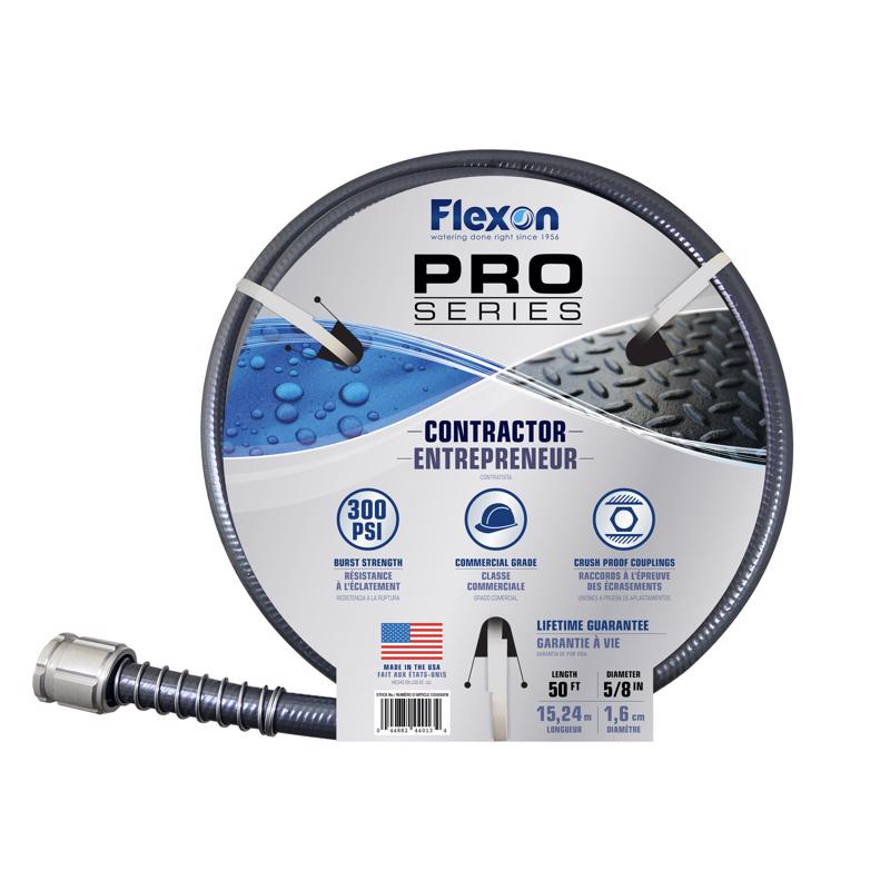 Flexon Pro Series 5/8 in. D X 50 ft. L Heavy Duty Contractor Grade Contractor Grade Hose