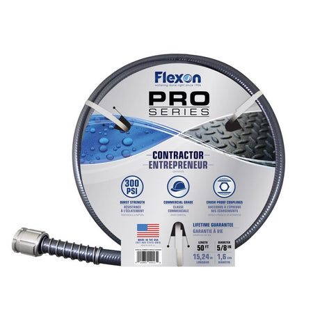 Flexon Pro Series 5/8 in. D X 50 ft. L Heavy Duty Contractor Grade Contractor Grade Hose