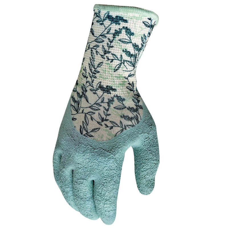 Digz Latex Coated Garden Gloves L Latex Coated Stretch FIt Blue Gardening Gloves