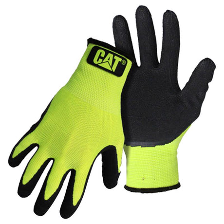 Cat Unisex Indoor/Outdoor Dipped Gloves High-Vis Green L 1 pair