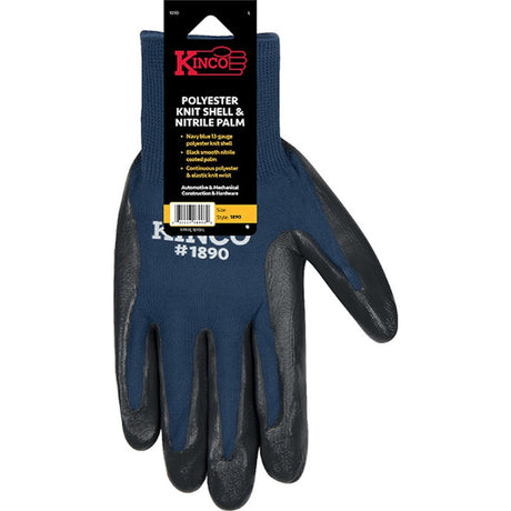 Kinco Men's Indoor/Outdoor Knit Wrist Cuff Gloves Navy L 3 pk