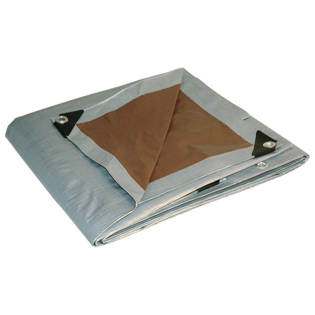 Foremost Dry Top 26 ft. W X 40 ft. L Heavy Duty Poly Reversible Tarp Brown/Silver