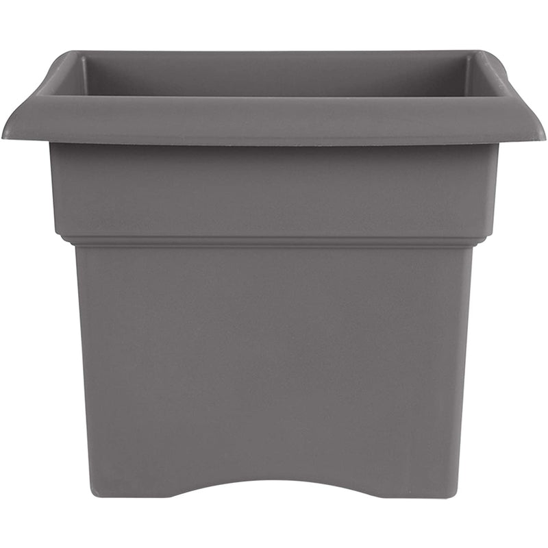 Bloem Veranda 14.3 in. H X 18 in. W X 18 in. D Plastic Planter Box Charcoal