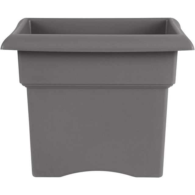 Bloem Veranda 14.3 in. H X 18 in. W X 18 in. D Plastic Planter Box Charcoal