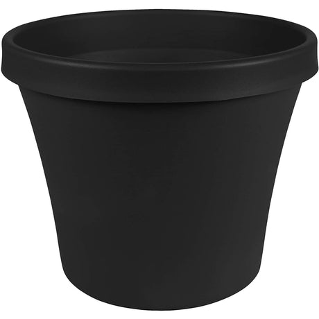 Bloem Terra 16.9 in. H X 20 in. D Plastic Rim Planter Black