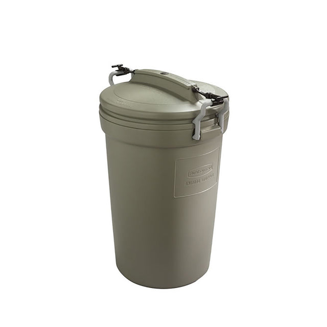 Rubbermaid 31.9 gal Beige Plastic Trash Can Lid Included Animal Proof/Animal Resistant