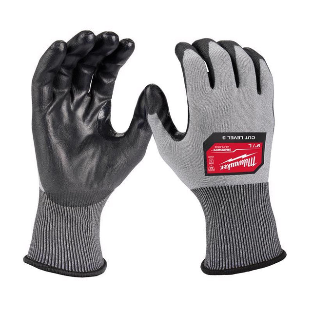 Milwaukee Cut Level 3 High Dexterity Polyurethane Dipped Gloves Gray L 1 pair