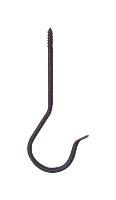 Panacea Black Wrought Iron 6 in. H Threaded J-Hook Plant Hook 1 pk