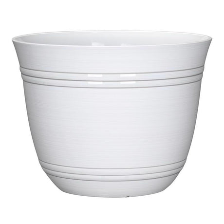 L&G Solutions 11 in. H X 14.5 in. D Polyresin Galileo Planter White