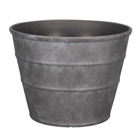 L&G Solutions 12 in. H X 16 in. D Polyresin Hamilton Planter Charcoal