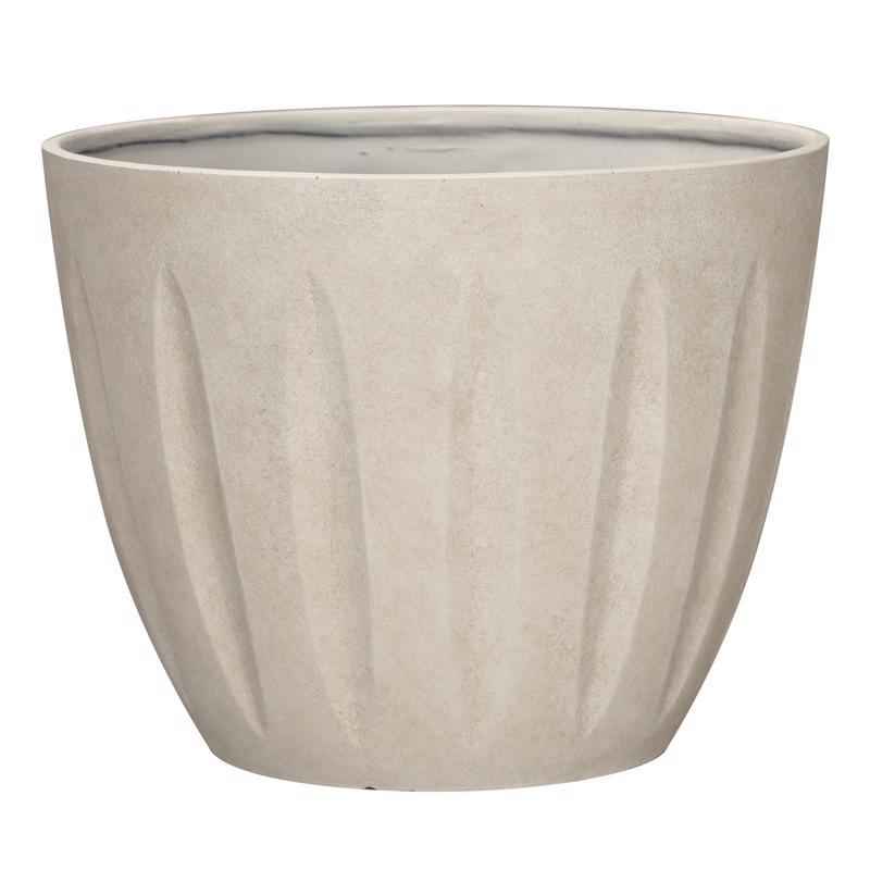 L&G Solutions 13 in. H X 16 in. D Polyresin Spritzer Planter Sand