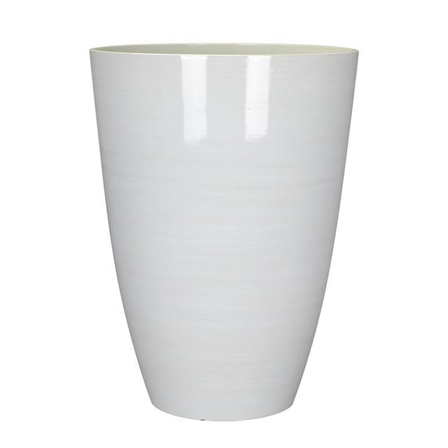 L&G Solutions 22 in. H X 16 in. D Polyresin Baja Planter White