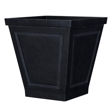 L&G Solutions 16.7 in. H X 16 in. D Polyresin New England Planter Black