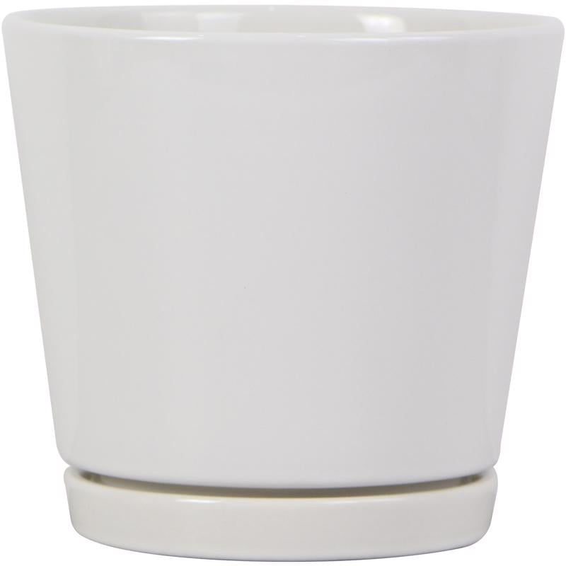 Trendspot Knack 5.7 in. H X 6 in. D Ceramic Planter White