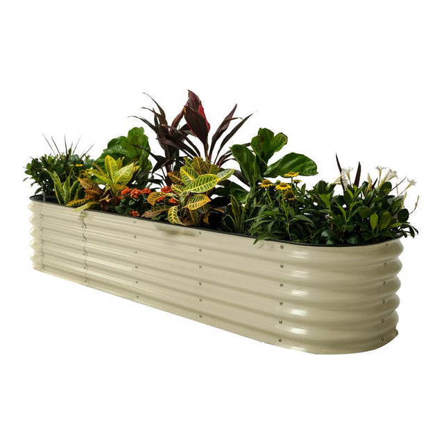 Vego Garden 17 in. H Metal Modular Raised Garden Bed Pearl