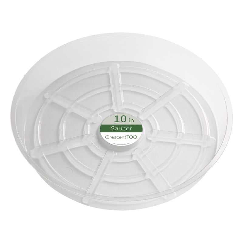 Crescent Garden 2 in. H X 10 in. D Plastic Plant Saucer Clear