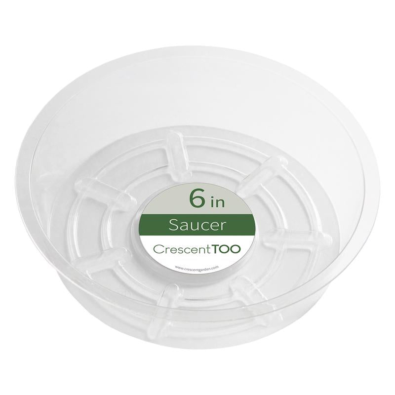 Crescent Garden 2 in. H X 6 in. D Plastic Plant Saucer Clear