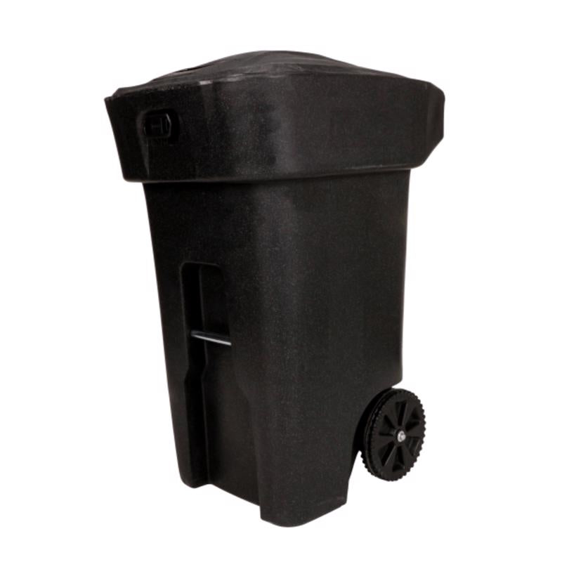 Toter Bear Tough 64 gal Black Polyethylene Wheeled Garbage Can Lid Included Animal Proof/Animal Resi